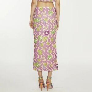 NWT Glamorous 70's Floral Maxi Skirt 6 Size Hippy Flower Power